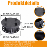 Natursteinplatten Stelzlager 35–55 mm – Klein Version
