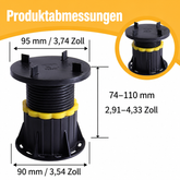 Terrassenplatten Höhenausgleich 74–110 mm Klein Version Plattenstützen – Produktübersicht Ø90 mm