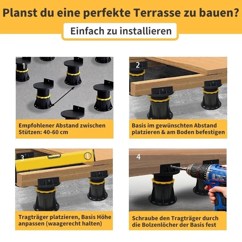 KEGRET Balkenlager bis 600 kg belastbar – Stelzlager mit Ø 95 mm Auflagekopf für Holz- und WPC-Unterkonstruktionen