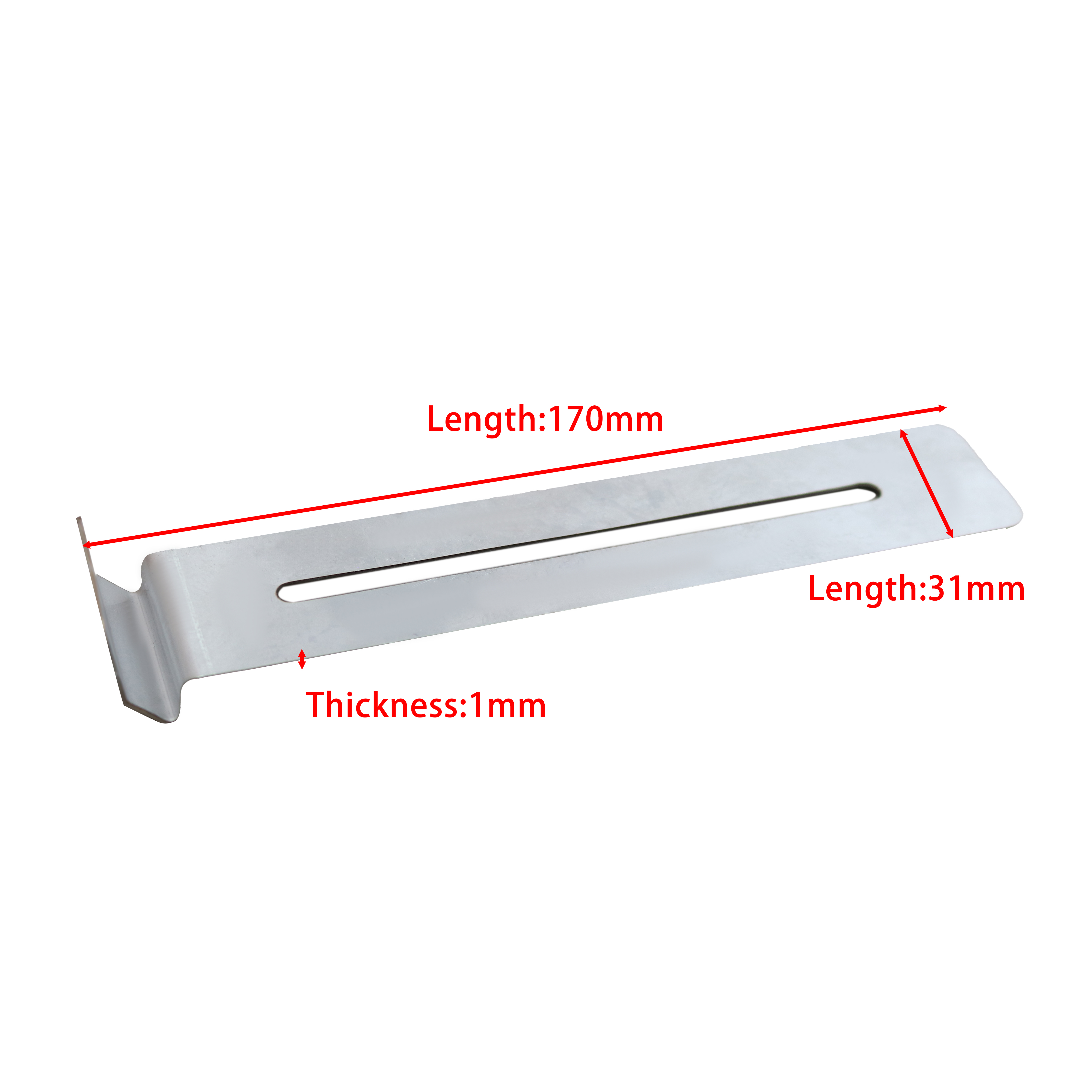 Edelstahl-Abschlusswinkel H-B180, Länge 170mm, Breite 31mm, Dicke 1mm