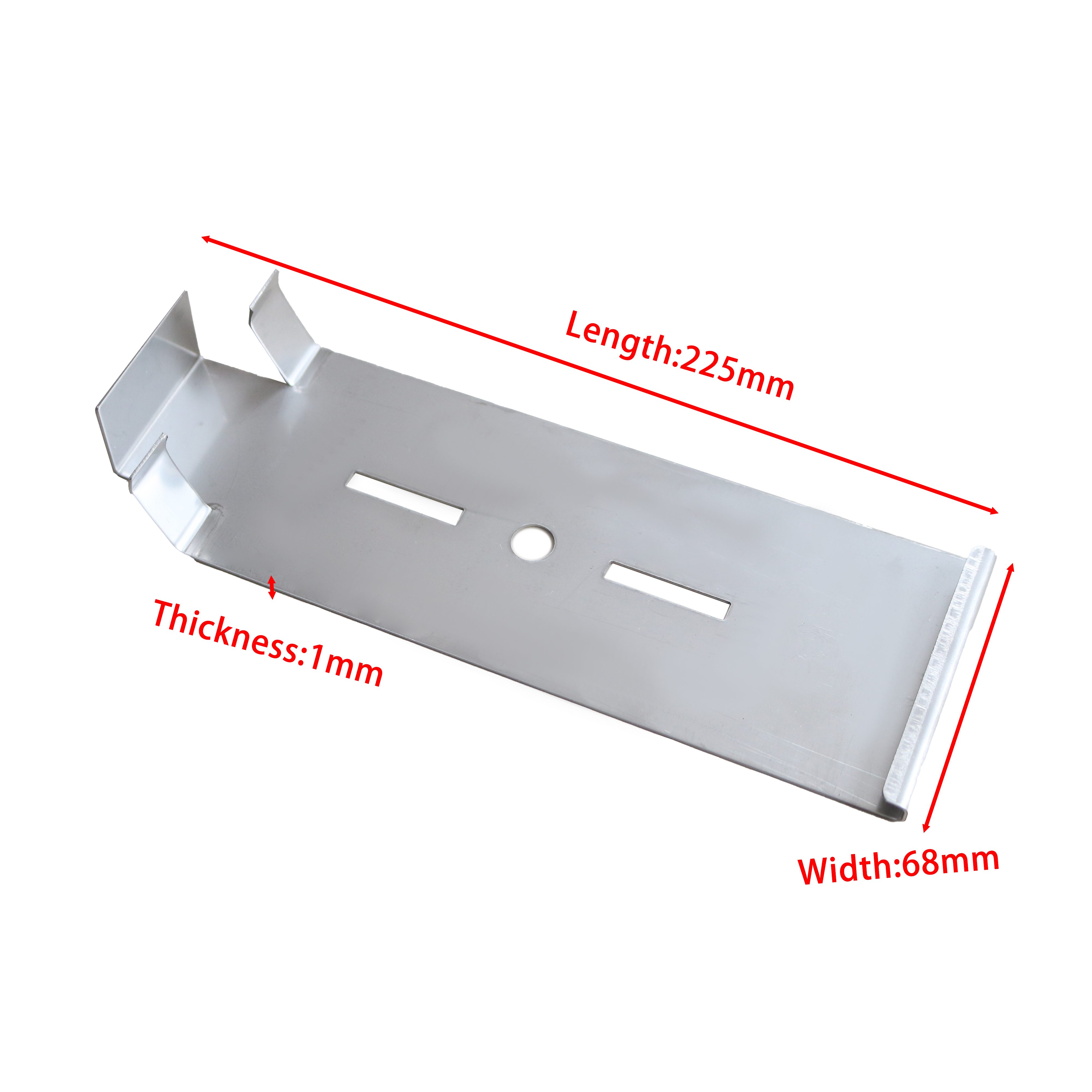 Edelstahl-Abschlusswinkel B-A200, Länge 225mm, Breite 68mm, Dicke 1mm