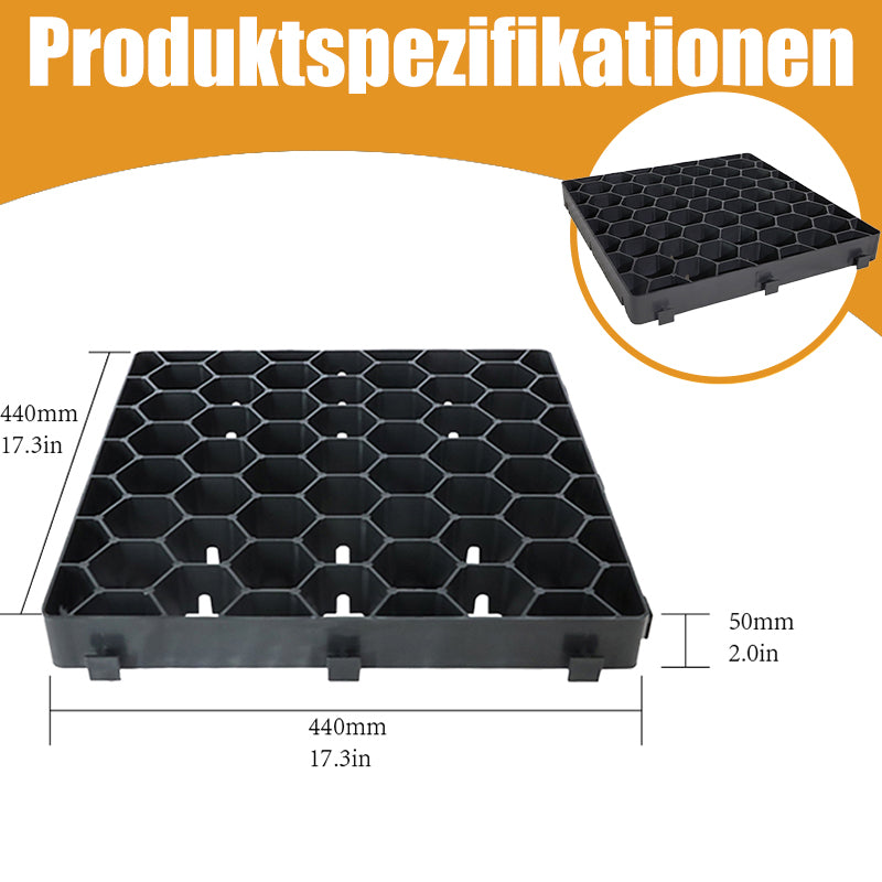Kiesgitter Bodengitter aus Kunststoff zur Kiesstabilisierung 440 × 440 mm, Höhe: 50 mm