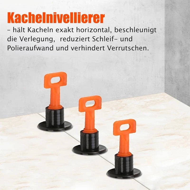 Fliesen-Nivelliersystem mit Stahlstift, 100 Stk., 300 Fugenkreuze, inkl. 2 Kts