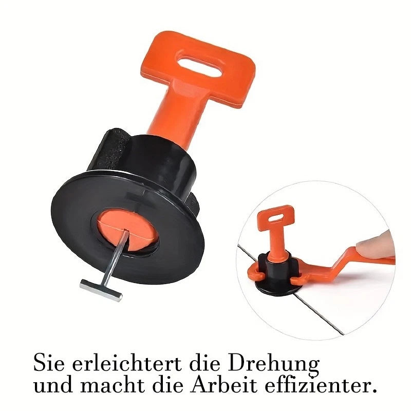 Fliesen-Nivelliersystem mit Stahlstift, 100 Stk., 300 Fugenkreuze, inkl. 2 Kts