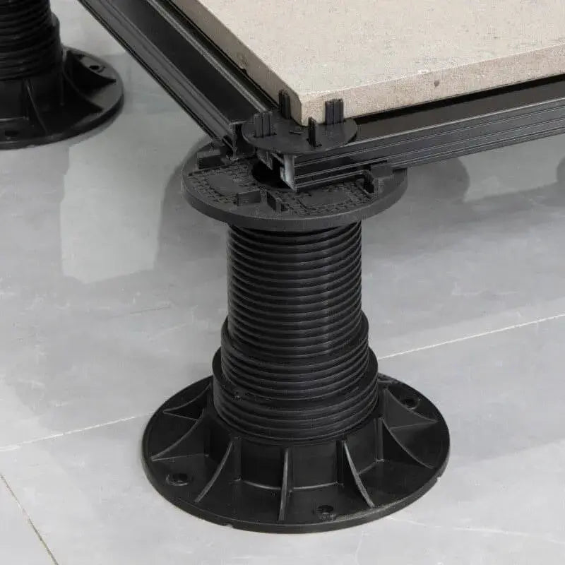 Verstellbarer Sockel für 60,8 x 60,8 mm Aluminium-Terrassendielen, Höhe 59–218 mm