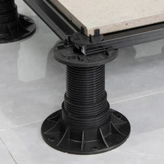 Verstellbarer Sockel für 60,8 x 60,8 mm Aluminium-Terrassendielen, Höhe 59–218 mm