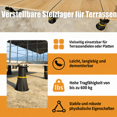 Stelzlager für Keramikplatten Klein Version – PP-Material, 2-mm-Fugenstege, hohe Tragfähigkeit