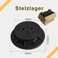 Stelzlager Groß Version 19–125 mm als Plattenstützen – Verstellbare Auflagefüße für Steinplatten und Außenflächen
