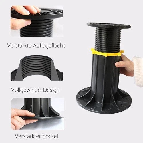 Sortiment höhenverstellbarer Stelzlager und flacher Auflagen