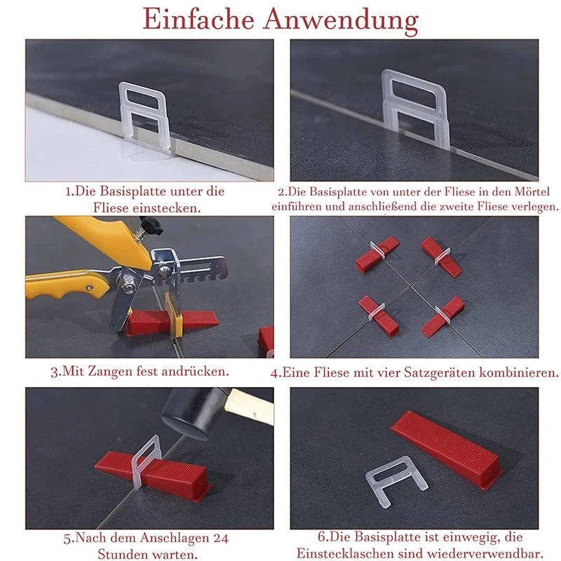 Fliesen-Nivellierclips mit Zuglaschen, 1,0 / 1,5 / 2,0 mm